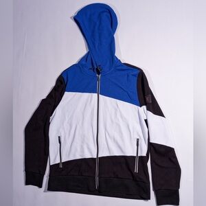 Michael Kors Blue and Black Zip-Up Hoodie